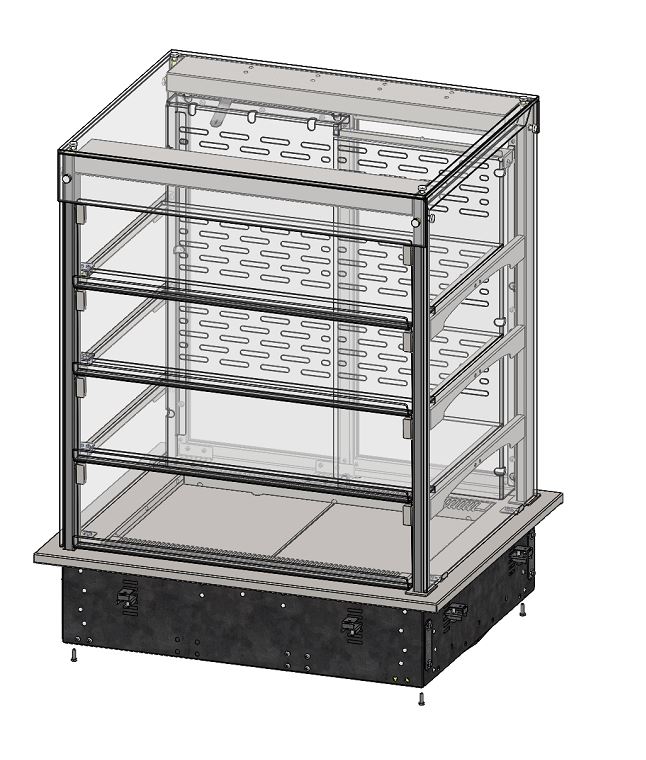 Витрина тепловая с дверками раздачи встраиваемая (3 полки) RH23D Drop In 1545x700x1240мм