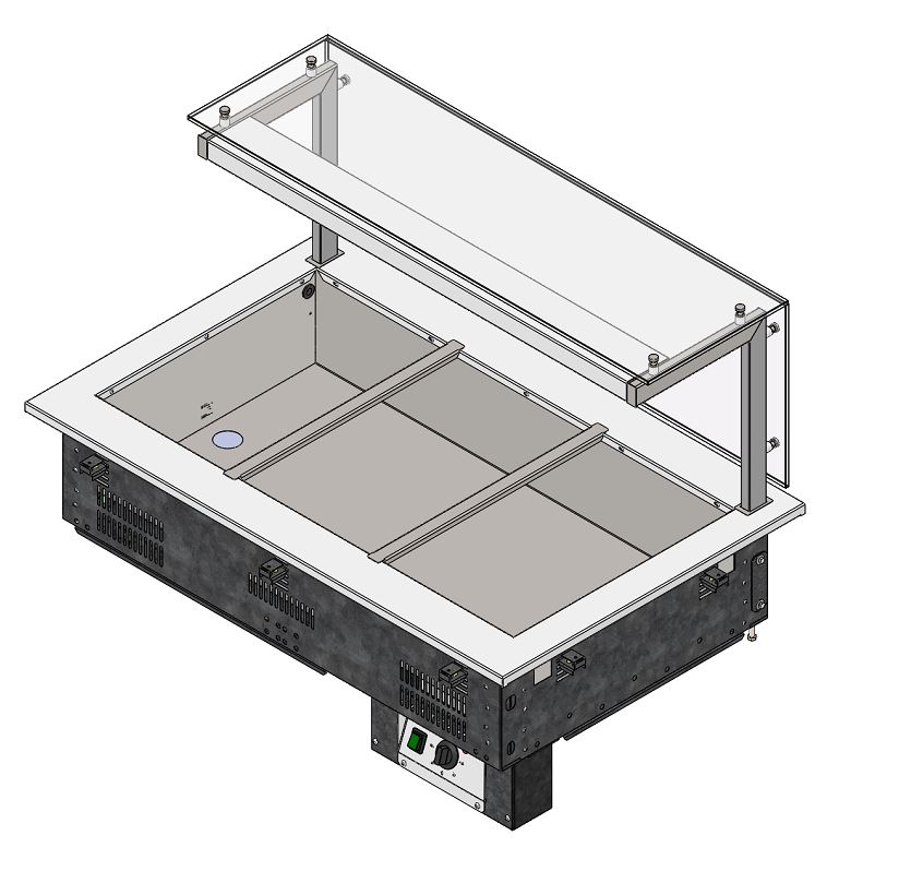 Мармит для вторых блюд встраиваемый с полкой Г-тип RM22DH Drop In 1105x700x805мм