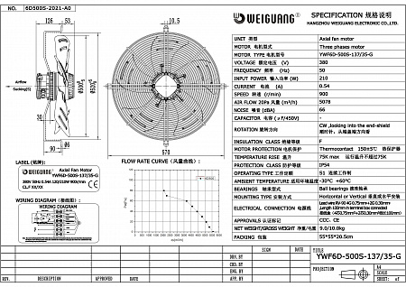 Вентилятор осевой YWF6D-500S-137/35-G