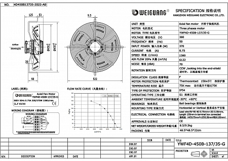 Вентилятор осевой YWF4D-450B-137/35-G
