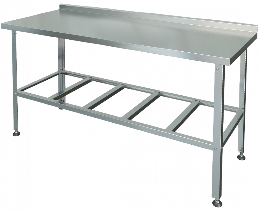 Стол разделочно‑производственный с бортами, полка‑решётка.